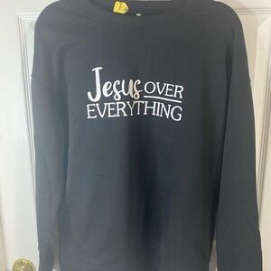 Black 'Jesus Over Everything' Sweater
